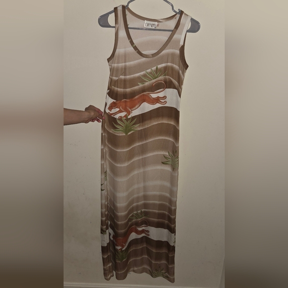 Giraffe Dresses & Skirts - Vintage Maxi Dress with Animal Print